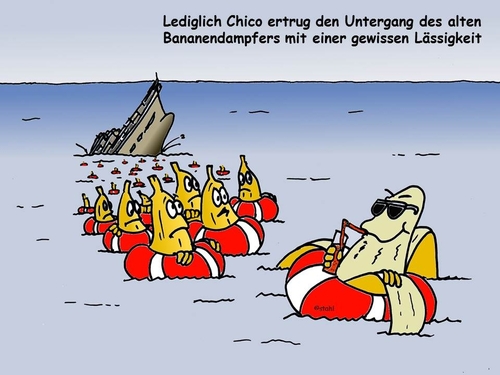 Cartoon: Bananendampfer (medium) by wista tagged bananen,banane,dampfer,schiff,schiffuntergang,rettung,rettungsring,drink,lässigkeit