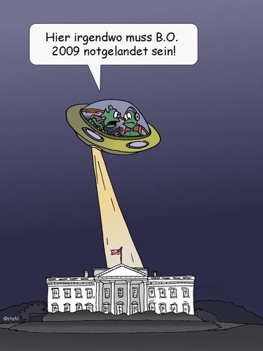 Cartoon: beam me up (medium) by wista tagged barack,obama,alien,aliens,white,house,washington,usa,weisses,haus,beam,me,up,fliegende,untertasse,ausserirdische,us,präsident,regierung,vereinigte,staaten,amerika,notlandung,gelandet,job,absturz,nach,hause