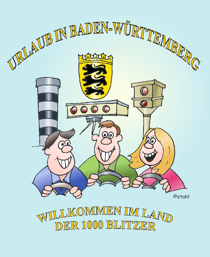 Cartoon: Blitzer (medium) by wista tagged baden,württemberg,blitzer,verkehr,geschwindigkeit,geschwindigkeitskontrolle,kontrolle,auto,strasse,bundesland,polizei,verkehrskontrolle,raser,zone,ort,ortsdurchfahrt,lärm,stadt,land,verwarnung,bussgeld,messung,geschwindigkeitsmessung,ampel,verkehrsampel