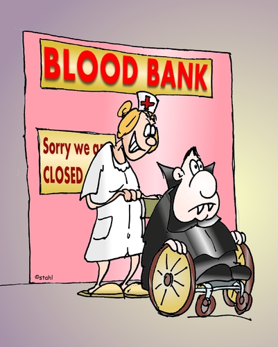 Cartoon: Blutbank (medium) by wista tagged blut,bank,blutbank,closed,open,banken,vampir,vampire,krank,krankenschwester,transfusion,bluttransfusion,operation,blutgruppe,spenden,blutspende,hospital,krankenhaus,eigenblut,eigenblutspende,arzt,ärzte,konserve,blutkonserve