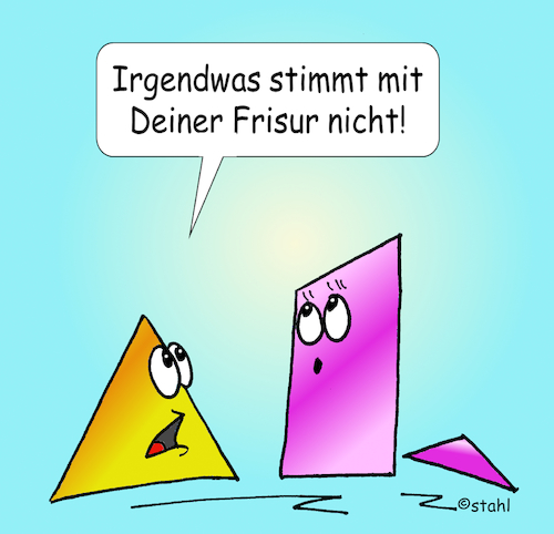 Cartoon: Dreieck-Trapez (medium) by wista tagged mathematik,geometrie,dreieck,trapez,formen,rechnen,berechnen,friseur,frisur,frisieren,kämmen,schneiden,falsch,richtig,quatrat,rechteck,raute