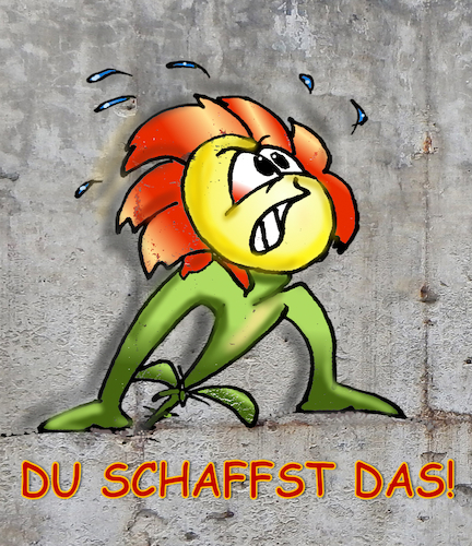 Cartoon: Du schaffst das (medium) by wista tagged du,schaffst,das,beton,blume,betonblume,asphalt,natur,blühen,durchsetzen,bio,biologie,biologisch,wand,mauer,eingemauert,wachsen