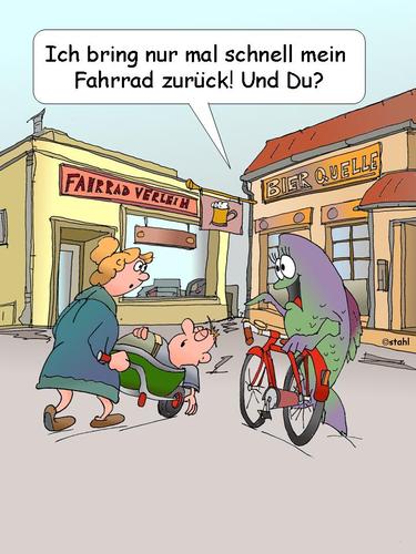 Cartoon: Fisch ohne Fahrrad (medium) by wista tagged mann,frau,fisch,fahrrad,ohne,emanzipation,ehe,heirat,freund,beziehung,liebe,emanzipieren,spruch,sprüche