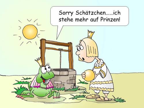 Cartoon: Froschkönig (medium) by wista tagged könig,frosch,märchen,froschkönig,prinz,prinzessin,grimms,gebrüder,grimm,goldene,kugel,heinrich,wagen,bricht,brunnen,tauchen,kuss,schwul,schwule,rosa,homosexuell,freund,freundin