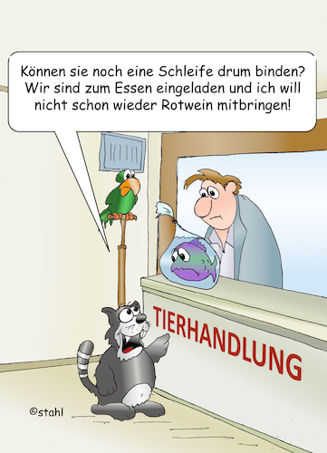 Cartoon: Gastgeschenk (medium) by wista tagged gast,geschenk,gastgeschenk,wein,rotwein,blumen,mitbringsel,tier,katze,tierhandlung,gäste,gastgeber,essen,abendessen,einladung,blumenstrauß,gast,geschenk,gastgeschenk,wein,rotwein,blumen,mitbringsel,tier,katze,tierhandlung,gäste,gastgeber,essen,abendessen,einladung,blumenstrauß