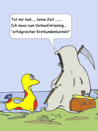 Cartoon: Ginger und Kalaschnikow 40 (medium) by wista tagged ginger,kalaschnikow,dr,tod,sensemann,beruf,seminar,weiterbildung,verkauf,verkäufer,kunde,kundenkontakt