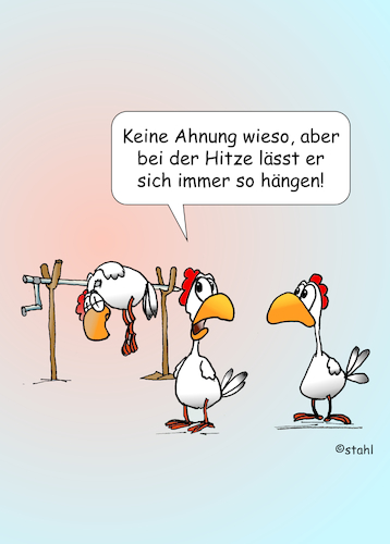 Cartoon: Grillhähnchen (medium) by wista tagged hitze,hitzewelle,sommer,grillen,grill,hähnchen,hähnchengrill,grillhähnchen,temperatur,temperaturanstieg,klima,klimawandel,wetter,wetterlage,heiß,hitze,hitzewelle,sommer,grillen,grill,hähnchen,hähnchengrill,grillhähnchen,temperatur,temperaturanstieg,klima,klimawandel,wetter,wetterlage,heiß