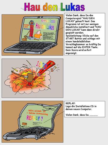 Cartoon: Hau den Lukas (medium) by wista tagged hau,den,lukas,kirmes,kraft,kraftmeier,vorschlaghammer,computer,computerspiel,enter,play,start