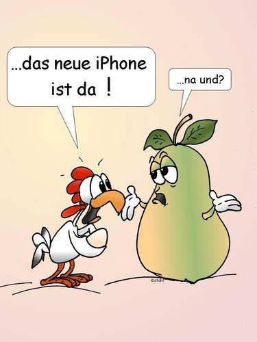 Cartoon: iPhone (medium) by wista tagged iphone,se,apple,store,apfel,birne,huhn,neu,smartphone,handy,telekom,vodafone,o2,unity,media,zoll,screen,download,app,apps,display,wlan,mobilfunk,netz,kamera