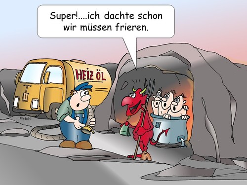 Cartoon: kalte Hölle (medium) by wista tagged hölle,teufel,kalt,warm,heiss,feuer,wasser,öl,heizung,ölheizung,sünde,fegefeuer,verdammnis,luzifer,belzebubarme,reuige,reue,himmel,engel,höllenschlund,höllenfeuer,katholische,religion,katholisch,lieferung,energie,brand