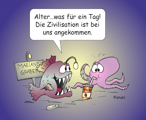 Cartoon: Marianengraben (medium) by wista tagged müll,plastik,meer,marianengraben,tiefsee,tauchen,tauchboot,unterseeboot,verschmutzung,ozean,see,wal,wale,fisch,fische,umwelt,klima,schutz,umweltschutz,sauber,strom,müllstrom,meerestiere,becher,strohhalm,strohhalme,recycling,zivilisation,überfluß,gesellschaft