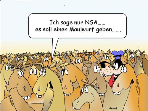 Cartoon: Maulwurf (medium) by wista tagged maulwurf,nsa,pferde,pferd,untertauchen,spitzel,bespitzeln,abhören,usa