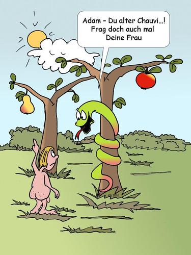 Cartoon: Paradies (medium) by wista tagged adam,eva,paradies,apfel,schlange,baum,verbotene,frucht,verboten,früchte,vertreibung,essen,pflücken,bibel,gott,teufel,versuchung,glaube