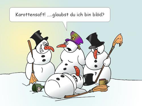 Cartoon: Schneemannrausch (medium) by wista tagged schneemann,schneemänner,schneefrau,schneefrauen,schnee,rausch,alkohol,wein,glühwein,jagertee,tee,rum,schnaps,betrunken,betrunkener,saft,wasser,antialkoholisch,getränke,karotten,karottensaft,säfte,apfelsaft,orangensaft,besen,hut,hüte,besoffen,promille