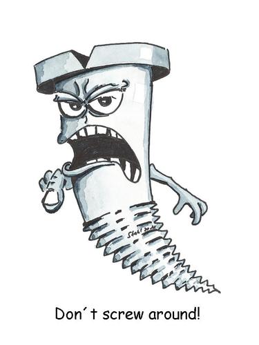 Cartoon: screw (medium) by wista tagged screw