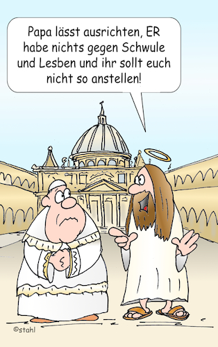 Cartoon: Segungen für Schwule und Lesben (medium) by wista tagged kirche,rom,papst,segen,segnung,segnungen,schwule,lesben,paare,hochzeit,mann,frau,männer,frauen,priester,glauben,liebe,hoffnung,gott,jesus,tolereranz,tolererant,intolereranz,intolererant,anmassung,arroganz,klerus,kleriker,bischof,kardinal