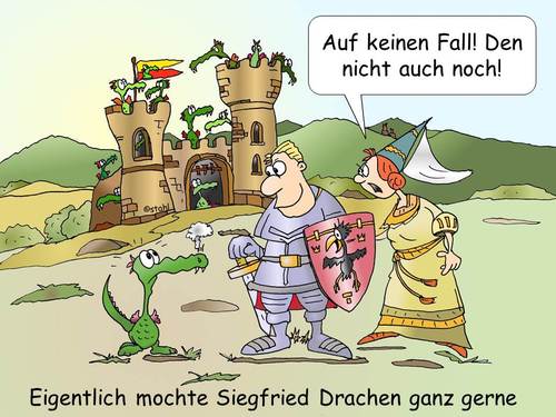 Cartoon: Siegfried der Drachentöter (medium) by wista tagged siegfried,drachen,drachentöter,sagen,heldensagen,nibelungen,nibelungensage,nibelungenschatz,wagner,ring,kriemhild,hagen,tronje,gunter,etzel,alberich,xanten,balmung,tiere,feuer,spucken,ungeheuer,lindwurm,lindenblatt,blut,drachenblut,zähne,drachenzahn,zahn