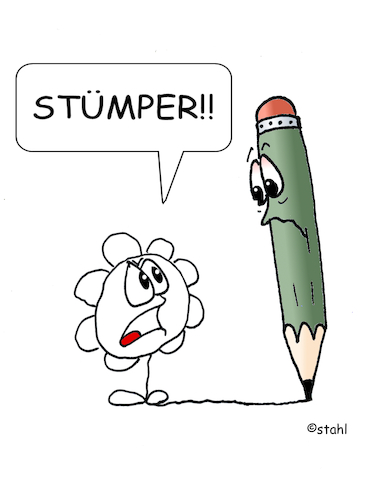 Cartoon: Stümper (medium) by wista tagged stümper,amateur,nichtskönner,zeichnen,zeichner,stift,bleistift,zeichenstift,buntstift,blume,bild,looser,schlecht,mies,verunglückt,skizze,cartoon,malen