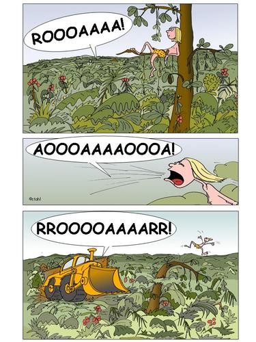 Cartoon: Tarzans kleiner Fehler (medium) by wista tagged rodung,abholzung,regenwald,baum,natur,urwald,schrei,umweltzerstörung,umwelt,dschungel,tarzan