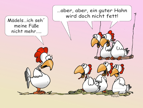 Cartoon: Übergewicht 2 (medium) by wista tagged abnehmen,zunehmen,übergewicht,dick,dünn,huhn,guter,hahn,fett,sprichwort,sprichwörter,diät,essen,trinken,gesundheit,sport,abnehmen,zunehmen,übergewicht,dick,dünn,huhn,guter,hahn,fett,sprichwort,sprichwörter,diät,essen,trinken,gesundheit,sport