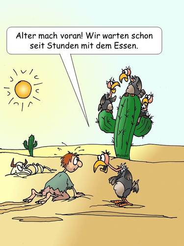 Cartoon: Unter Geiern (medium) by wista tagged geier,wüste,durst,verdursten,hunger,essen,fressen,fraß,skelett,kaktus,warten,öde,sonne,verloren,verlaufen,abendessen,mittagessen