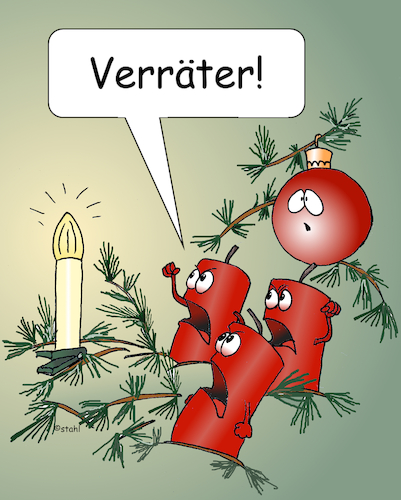 Cartoon: Verräter (medium) by wista tagged verräter,kerzen,kerze,lichter,lichterkette,baum,zweige,tannenzweige,tannenbaum,christbaum,schmuck,christbaumschmuck,birne,leuchten,kugel,kugeln,christbaumkugel