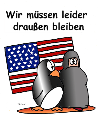 Cartoon: Visum (medium) by wista tagged einreise,reise,einwanderung,greencard,ferien,urlaub,besuch,usa,visit,visum,islam,burka,islamisten,terror,trump,politik,flughafen,pass,arbeit,arbeitserlaubnis,us,regierung,dekret