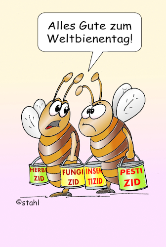 Cartoon: Weltbienentag (medium) by wista tagged welt,bienentag,weltbienentag,bienen,umwelt,bienensterben,umweltschutz,pestizide,fungizide,herbizide,insektizide,artensterben,honig,blüten,bestäuben,insketen,insektensterben,imker,pflanzen,blumen,blümchen,hummel,hummeln,biene