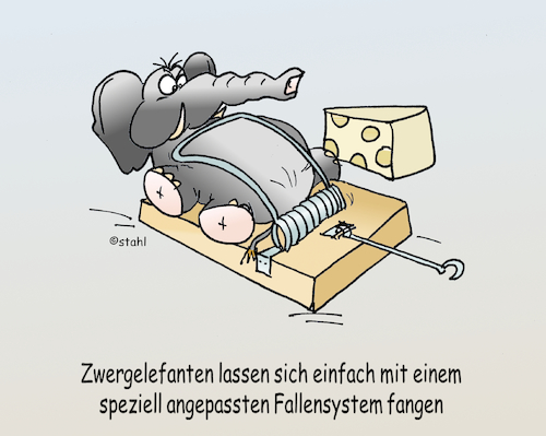 Cartoon: Zwergelefanten (medium) by wista tagged zwergelefanten,elefanten,zwerg,zwerge,elefant,falle,käse,maus,mäuse,mausefalle,tier,tierfänger,wildfang,fangen,gefangen,zoo,käfig,wild,wildtiere,waldelefanten,zootiere,streichelzoo,netz,rüssel,zirkus,zirkuselefanten