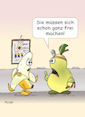 Cartoon: Beim Arzt (small) by wista tagged arzt,praxis,untersuchung,freimachen,ausziehen,kleider,hemd,hose,ärzte,klinik,krankenhaus,diagnose,anamnese,patient,patientin,frage,antwort,medizin,mediziner,krank,gesund,krankheit,banane,birne,obst,gemüse