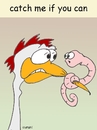 Cartoon: catch me if you can (small) by wista tagged catch,me,if,you,can,wurm,fangen,vogel,huhn,knoten
