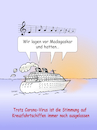 Cartoon: Corona-Kreuzfahrt (small) by wista tagged virus,corona,kreuzfahrt,infektion,urlaub,china,italien,korea,schiff,quarantäne,seereise,reise,hafen,yokohama,lied,musik,stimmung,unterhaltung,bord,kabine,kabinen