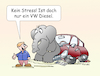 Cartoon: Dieselauto (small) by wista tagged diesel,auto,elefant,kaputt,defekt,volkswagen,software,betrug,schummelsoftware,abgaswerte,abgase,nox,stickoxide,fahrverbot,fahrverbote,tanken,dieselautos,pkw,plakette,blau,grün,autokonzerne,vw,konzern,audi,bmw,mercedesabschaltsoftware,katalysator