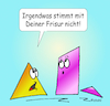 Cartoon: Dreieck-Trapez (small) by wista tagged mathematik,geometrie,dreieck,trapez,formen,rechnen,berechnen,friseur,frisur,frisieren,kämmen,schneiden,falsch,richtig,quatrat,rechteck,raute