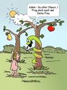 Cartoon: Paradies (small) by wista tagged adam,eva,paradies,apfel,schlange,baum,verbotene,frucht,verboten,früchte,vertreibung,essen,pflücken,bibel,gott,teufel,versuchung,glaube