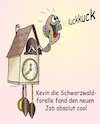 Cartoon: Schwarzwaldforelle (small) by wista tagged schwarzwald,forelle,fisch,uhr,kuckuck,kuckucksuhr,schwarzwalduhr,essen,trinken,urlaub,berge,mittelgebeirge,souvenier,souveniers,mitbringsel,typisch,ferien,freizeit