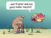 Cartoon: Toller Hecht (small) by wista tagged toller,hecht,fisch,fische,alt,alter,jugend,oma,opa,liebe,draufgänger,erinnerung,rollator