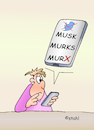 Cartoon: Twitter-X (small) by wista tagged twitter,musk,umbenennen,umbenennung,logo,symbol,namen,neu,vogel,blau