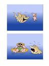Cartoon: Überraschung (small) by wista tagged hai,haifisch,überraschung,hunger,sonnen,luftmatratze,schönheit,sonnenbrille,fressene
