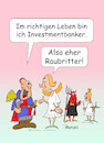 Cartoon: Verkleidung (small) by wista tagged kostüm,kostümball,engel,teufel,karneval,fastnacht,verkleiden,verkleidung,banker,investment,investmentbanker,ritter,raubritter,bank,banken,geld,finanzen