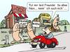 Cartoon: Würstchen (small) by wista tagged frankfurt,frankfurter,wien,wiener,curry,wurst,würstchen,trampen,anhalter,navi,navigationssystem,auto,autofahren,anhalten,imbiss,imbissbude,flucht,entkommen,büdchen,essen,trinken,fast,food,geographie