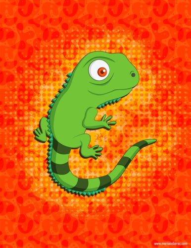 Cartoon: A random Iguana (medium) by kellerac tagged iguana,cartoon,caricatura,vector,maria,keller,kellerac,animal,nature