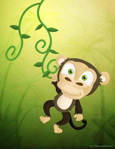 Cartoon: A Random Monkey (medium) by kellerac tagged animal,illustration,painting,monkey,keller,maria,cute,caricatura,cartoon,kellerac