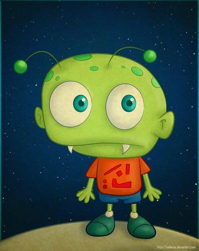 Cartoon: Little Alien (medium) by kellerac tagged cute,kellerac,keller,maria,caricatura,cartoon,extraterrestre,alien