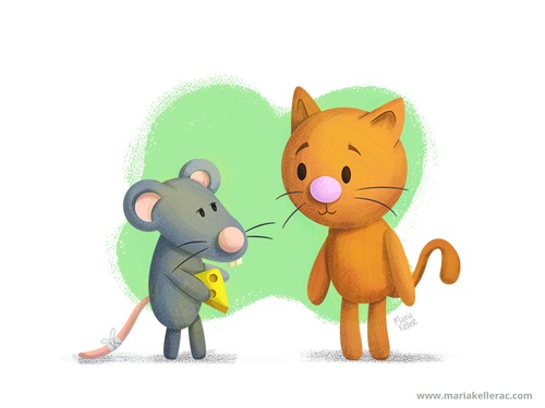 Cartoon: Understanding (medium) by kellerac tagged cat,mouse,understanding,cheese,cute,friendship