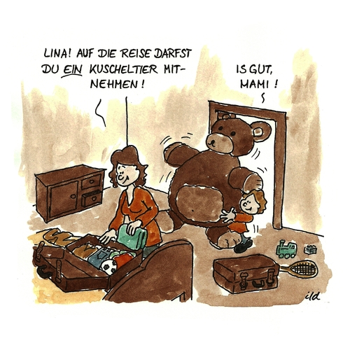 Cartoon: Ein Kuscheltier für die Reise (medium) by achecht tagged reise,gepäck,reisegepäck,ferien,koffer,kuscheltier,famile,kind,verreisen,packen,reise,gepäck,reisegepäck,ferien,koffer,kuscheltier,famile,kind,verreisen,packen