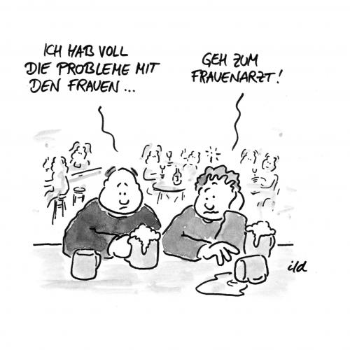 Cartoon: Probleme mit Frauen (medium) by achecht tagged arzt,frau,frauen,frauenarzt,problem,doktor,kneipe,beziehung,beziehungsprobleme,verzweiflung,bar,kneipe,mann,unterhaltung,krankheit,problem,frau,frauenarzt,freunde,ratschlag,beziehung,geschlecht,hilfe,arzt,doktor,patien