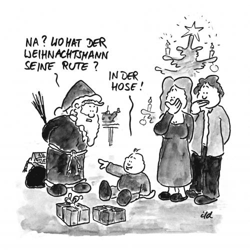 Cartoon: Rute (medium) by achecht tagged kind,kinder,weihnachten,weihnachtsmann,rute,geschlechtsteil,weihnachten,weihnachtsmann,rute,familie,hose,frech,kinder,eltern,erziehung,manieren,anstand,böse,bescherung,geschenke,heiligabend