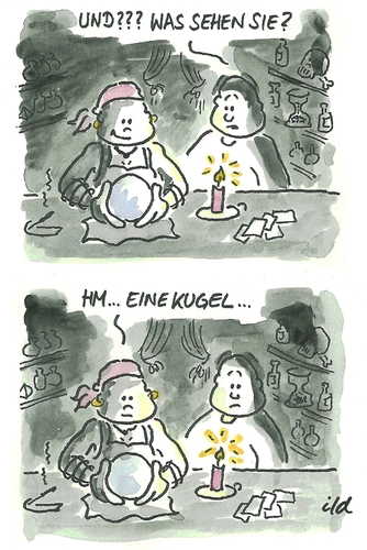 Cartoon: Was sehen Sie? (medium) by achecht tagged zukunft,kugel,wahrsagen,wahrsagerin,wahrsager,frage,angst,sehen,esoterik,zukunft,kugel,wahrsagen,wahrsagerin,wahrsager,frage,angst,sehen,esoterik