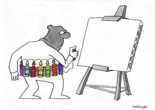 Cartoon: artistterrorist (medium) by Dubovsky Alexander tagged terrorist,artist,creativity